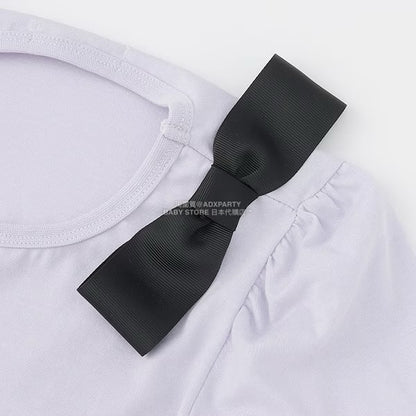 日本童裝 Ly# mine [柔軟棉] 蝴蝶結長袖上衣 100-150cm 女童款 秋季 TOPS