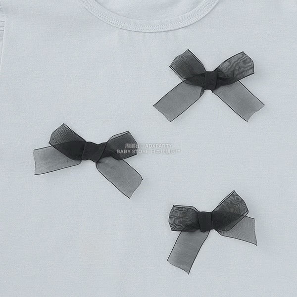 日本童裝 Ly# mine [柔軟棉] 蝴蝶結長袖上衣 100-150cm 女童款 秋季 TOPS