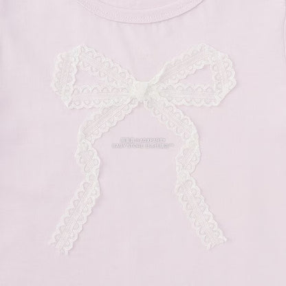 日本童裝 Ly# mine [柔軟棉] 蝴蝶結長袖上衣 100-150cm 女童款 秋季 TOPS