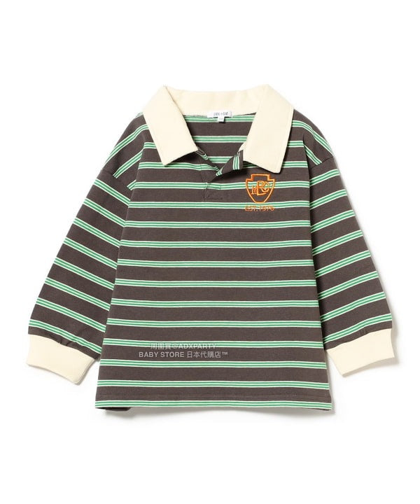 日本童裝 B:MING by BEAMS 條紋翻領上衣 100-130cm 男童款 秋冬季 TOPS