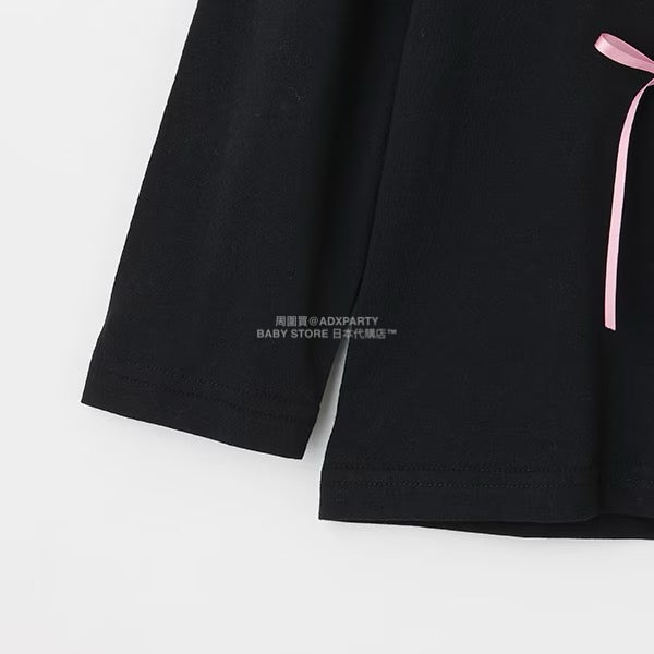 日本童裝 Ly# mine [柔軟棉] 蝴蝶結長袖上衣 100-150cm 女童款 秋季 TOPS