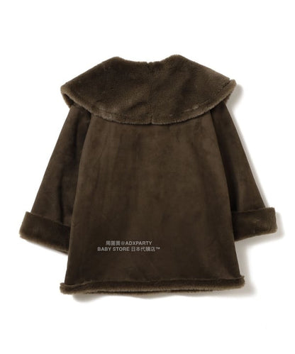 日本童裝 B:MING by BEAMS 斗篷領人造羊皮大褸 110-150cm 女童款 秋冬季 (適合寒冷天氣、溫度低天氣及落雪）OUTERWEAR 