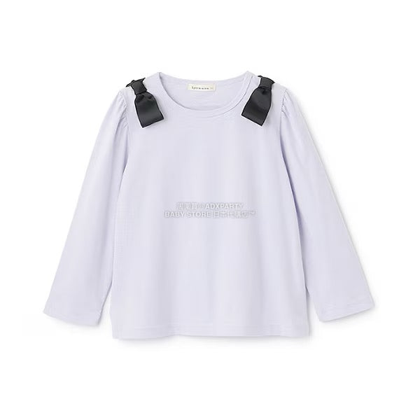 日本童裝 Ly# mine [柔軟棉] 蝴蝶結長袖上衣 100-150cm 女童款 秋季 TOPS