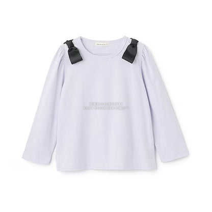 日本童裝 Ly# mine [柔軟棉] 蝴蝶結長袖上衣 100-150cm 女童款 秋季 TOPS