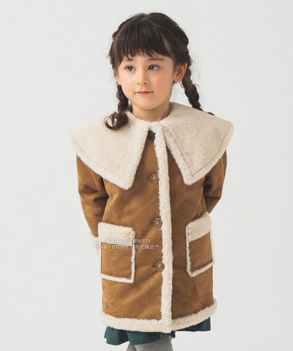 日本童裝 B:MING by BEAMS 斗篷領人造羊皮大褸 110-150cm 女童款 秋冬季 (適合寒冷天氣、溫度低天氣及落雪）OUTERWEAR 