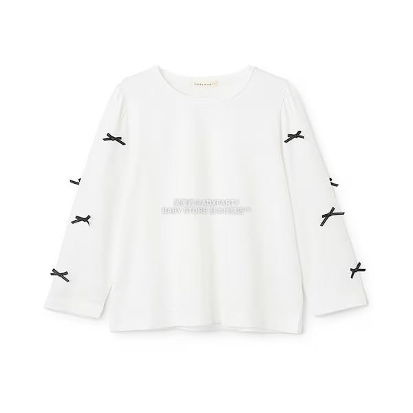 日本童裝 Ly# mine [柔軟棉] 蝴蝶結長袖上衣 100-150cm 女童款 秋季 TOPS