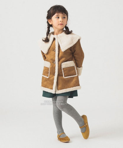 日本童裝 B:MING by BEAMS 斗篷領人造羊皮大褸 110-150cm 女童款 秋冬季 (適合寒冷天氣、溫度低天氣及落雪）OUTERWEAR 