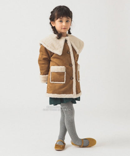 日本童裝 B:MING by BEAMS 斗篷領人造羊皮大褸 110-150cm 女童款 秋冬季 (適合寒冷天氣、溫度低天氣及落雪）OUTERWEAR 