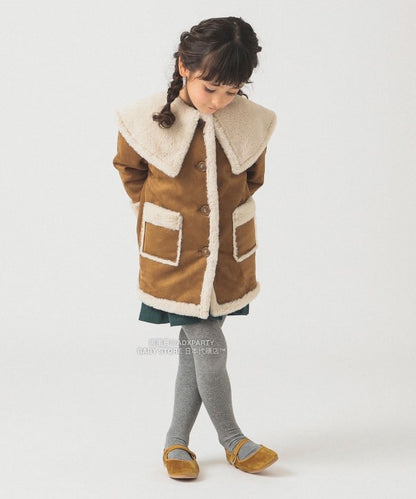 日本童裝 B:MING by BEAMS 斗篷領人造羊皮大褸 110-150cm 女童款 秋冬季 (適合寒冷天氣、溫度低天氣及落雪）OUTERWEAR 