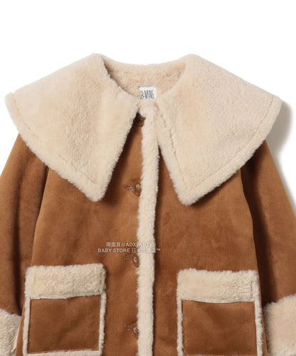 日本童裝 B:MING by BEAMS 斗篷領人造羊皮大褸 110-150cm 女童款 秋冬季 (適合寒冷天氣、溫度低天氣及落雪）OUTERWEAR 