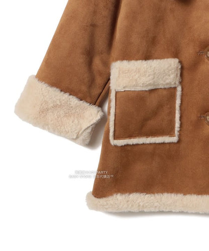 日本童裝 B:MING by BEAMS 斗篷領人造羊皮大褸 110-150cm 女童款 秋冬季 (適合寒冷天氣、溫度低天氣及落雪）OUTERWEAR 