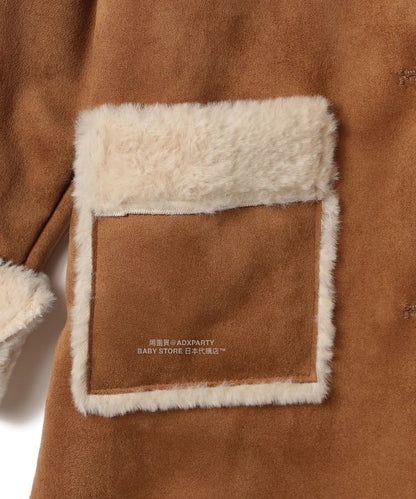 日本童裝 B:MING by BEAMS 斗篷領人造羊皮大褸 110-150cm 女童款 秋冬季 (適合寒冷天氣、溫度低天氣及落雪）OUTERWEAR 