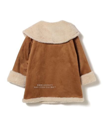 日本童裝 B:MING by BEAMS 斗篷領人造羊皮大褸 110-150cm 女童款 秋冬季 (適合寒冷天氣、溫度低天氣及落雪）OUTERWEAR 