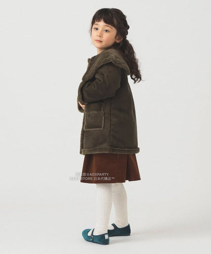 日本童裝 B:MING by BEAMS 斗篷領人造羊皮大褸 110-150cm 女童款 秋冬季 (適合寒冷天氣、溫度低天氣及落雪）OUTERWEAR 