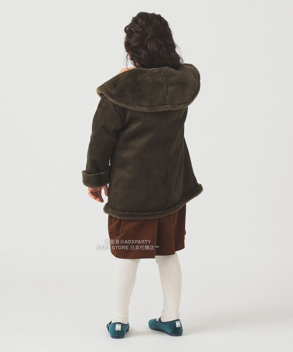日本童裝 B:MING by BEAMS 斗篷領人造羊皮大褸 110-150cm 女童款 秋冬季 (適合寒冷天氣、溫度低天氣及落雪）OUTERWEAR 