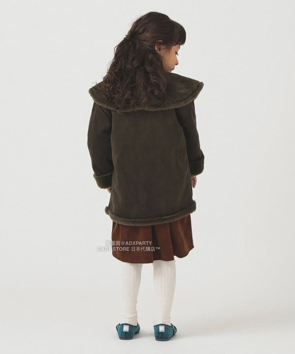 日本童裝 B:MING by BEAMS 斗篷領人造羊皮大褸 110-150cm 女童款 秋冬季 (適合寒冷天氣、溫度低天氣及落雪）OUTERWEAR 