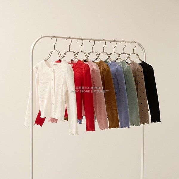 日本童裝 Ly# mine 宮廷肩袖薄外套 100-150cm 女童款 秋季 OUTERWEAR 聖誕紅/新年紅