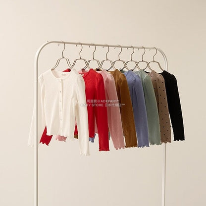 日本童裝 Ly# mine 宮廷肩袖薄外套 100-150cm 女童款 秋季 OUTERWEAR 聖誕紅/新年紅