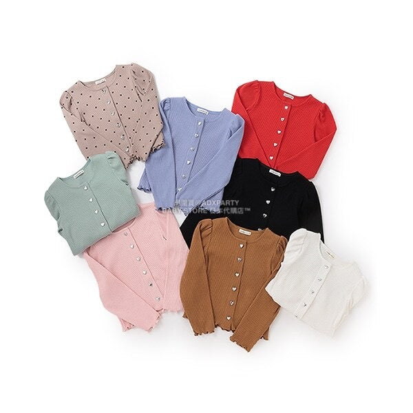 日本童裝 Ly# mine 宮廷肩袖薄外套 100-150cm 女童款 秋季 OUTERWEAR 聖誕紅/新年紅