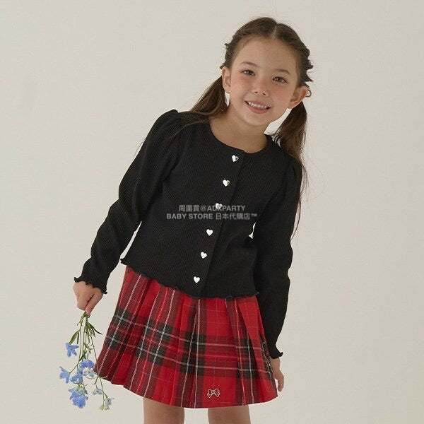 日本童裝 Ly# mine 宮廷肩袖薄外套 100-150cm 女童款 秋季 OUTERWEAR 聖誕紅/新年紅