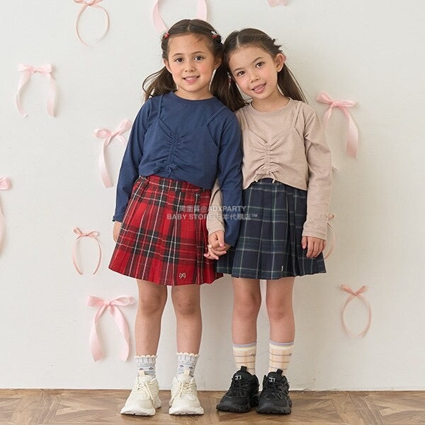 日本童裝 Ly# mine [柔軟棉] 吊帶背心&簡約上衣兩件套裝 100-150cm 女童款 秋季 TOPS