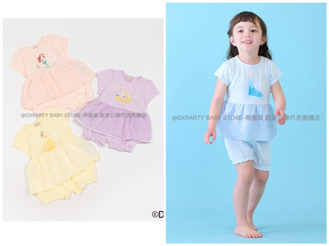 日本童裝 pe#main x Disney  公主睡衣套裝 80-130cm 女童款 夏季 睡衣系列