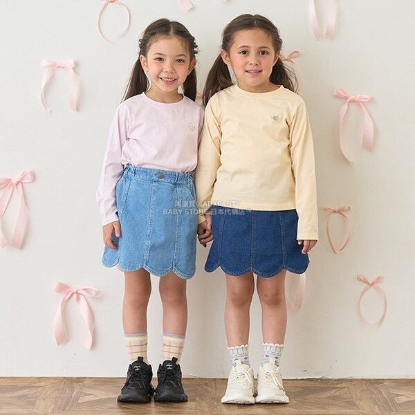 日本童裝 Ly# mine [柔軟棉] 吊帶背心&簡約上衣兩件套裝 100-150cm 女童款 秋季 TOPS