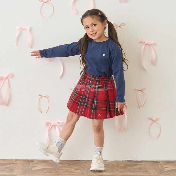 日本童裝 Ly# mine [柔軟棉] 吊帶背心&簡約上衣兩件套裝 100-150cm 女童款 秋季 TOPS