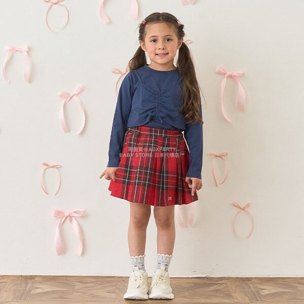 日本童裝 Ly# mine [柔軟棉] 吊帶背心&簡約上衣兩件套裝 100-150cm 女童款 秋季 TOPS