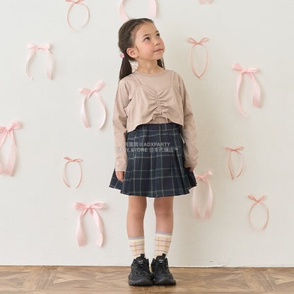 日本童裝 Ly# mine [柔軟棉] 吊帶背心&簡約上衣兩件套裝 100-150cm 女童款 秋季 TOPS