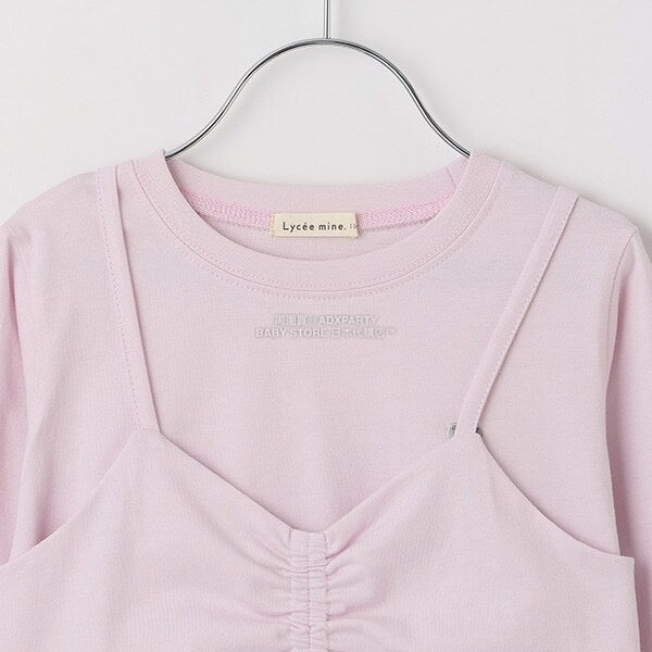 日本童裝 Ly# mine [柔軟棉] 吊帶背心&簡約上衣兩件套裝 100-150cm 女童款 秋季 TOPS