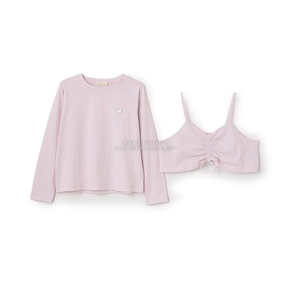 日本童裝 Ly# mine [柔軟棉] 吊帶背心&簡約上衣兩件套裝 100-150cm 女童款 秋季 TOPS