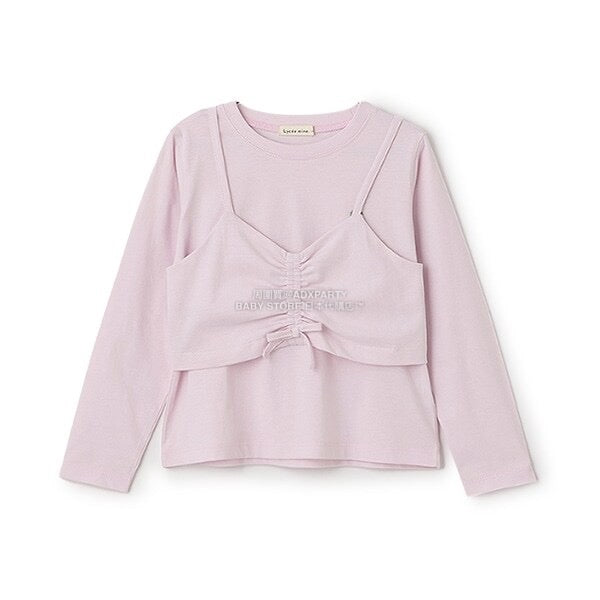 日本童裝 Ly# mine [柔軟棉] 吊帶背心&簡約上衣兩件套裝 100-150cm 女童款 秋季 TOPS