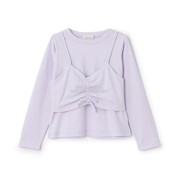 日本童裝 Ly# mine [柔軟棉] 吊帶背心&簡約上衣兩件套裝 100-150cm 女童款 秋季 TOPS