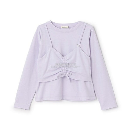 日本童裝 Ly# mine [柔軟棉] 吊帶背心&簡約上衣兩件套裝 100-150cm 女童款 秋季 TOPS