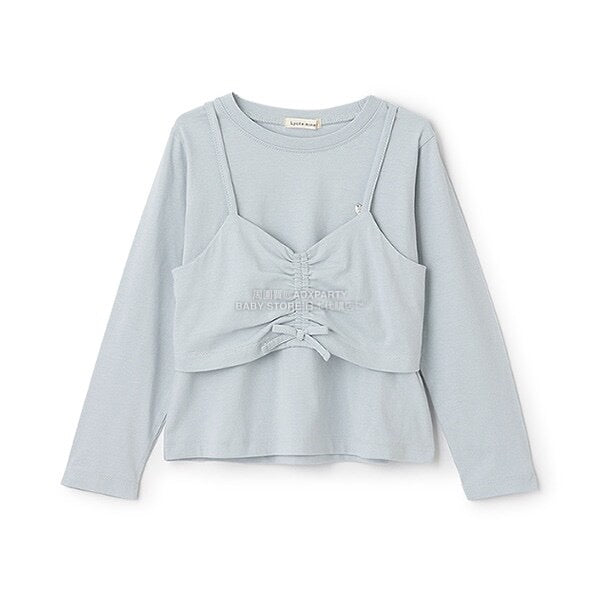 日本童裝 Ly# mine [柔軟棉] 吊帶背心&簡約上衣兩件套裝 100-150cm 女童款 秋季 TOPS