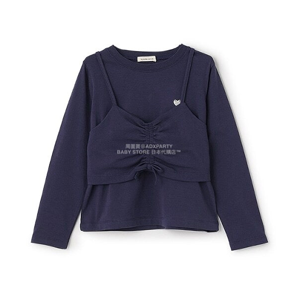 日本童裝 Ly# mine [柔軟棉] 吊帶背心&簡約上衣兩件套裝 100-150cm 女童款 秋季 TOPS