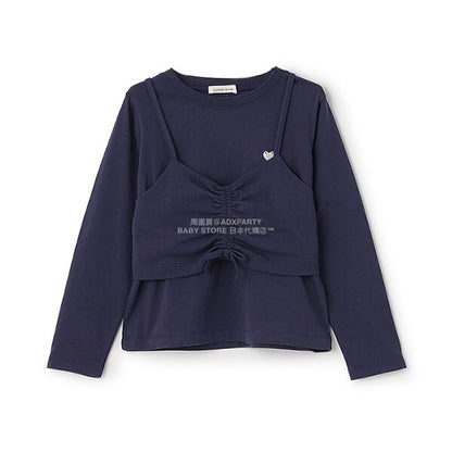 日本童裝 Ly# mine [柔軟棉] 吊帶背心&簡約上衣兩件套裝 100-150cm 女童款 秋季 TOPS