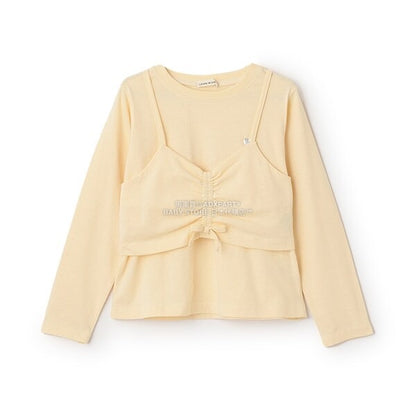 日本童裝 Ly# mine [柔軟棉] 吊帶背心&簡約上衣兩件套裝 100-150cm 女童款 秋季 TOPS