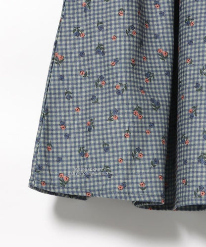 日本童裝 BEAMS mini 花卉格紋燈芯絨連身裙 90-140cm 女童款 秋冬季 DRESSES