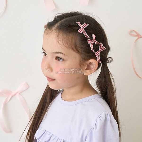 日本直送 Lycee mine 格紋絲帶髮夾6件套 手飾/髮飾系列