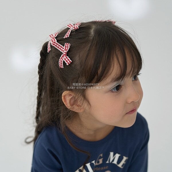 日本直送 Lycee mine 格紋絲帶髮夾6件套 手飾/髮飾系列