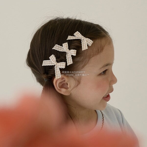 日本直送 Lycee mine 格紋絲帶髮夾6件套 手飾/髮飾系列