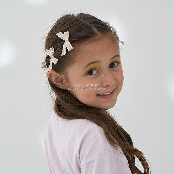 日本直送 Lycee mine 格紋絲帶髮夾6件套 手飾/髮飾系列