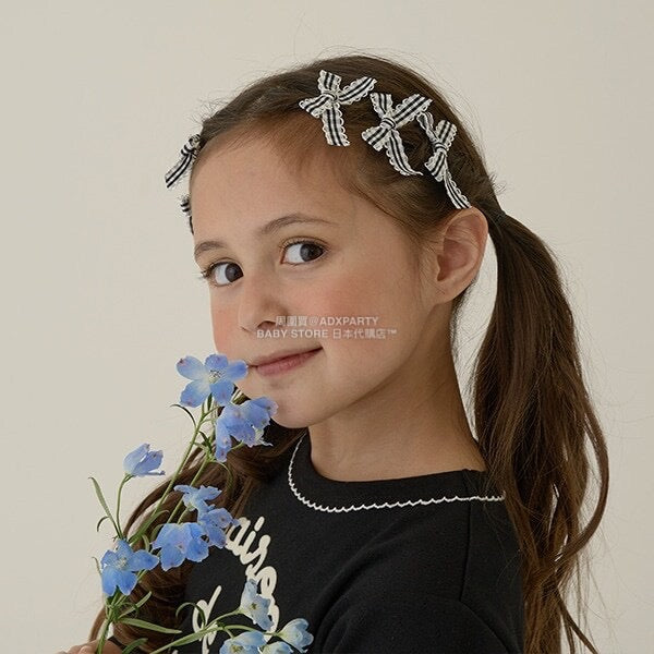 日本直送 Lycee mine 格紋絲帶髮夾6件套 手飾/髮飾系列