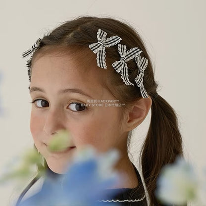 日本直送 Lycee mine 格紋絲帶髮夾6件套 手飾/髮飾系列