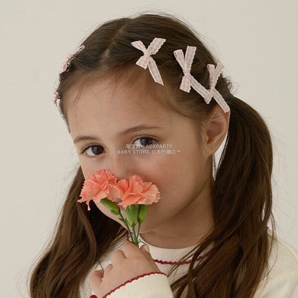 日本直送 Lycee mine 格紋絲帶髮夾6件套 手飾/髮飾系列