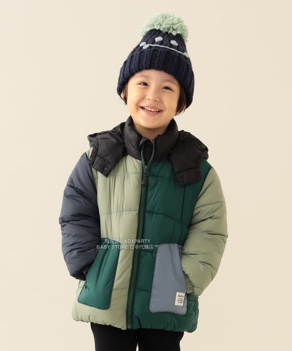 日本童裝 BEAMS mini 機能棉連帽外套 90-150cm 男童款/女童款 秋冬季   (適合香港平均溫度、寒冷天氣、溫度低天氣）OUTERWEAR 