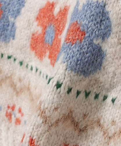 日本童裝 BEAMS mini 花卉麻花針織連身裙 90-140cm 女童款 秋冬季 DRESSES