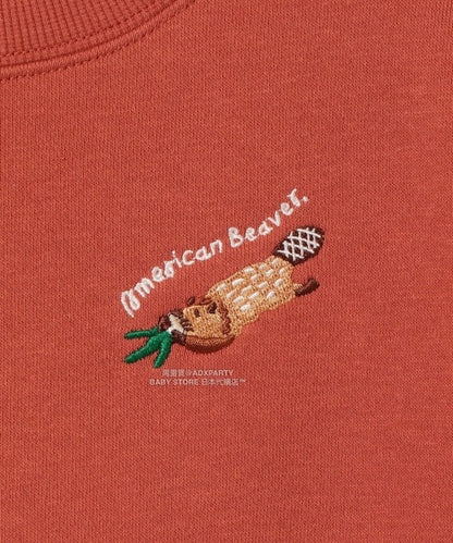 日本童裝 BEAMS mini 【COLLABORATION】那須どうぶつ王国 動物屁屁印花衛衣 90-150cm 男童款/女童款 秋冬季 TOPS